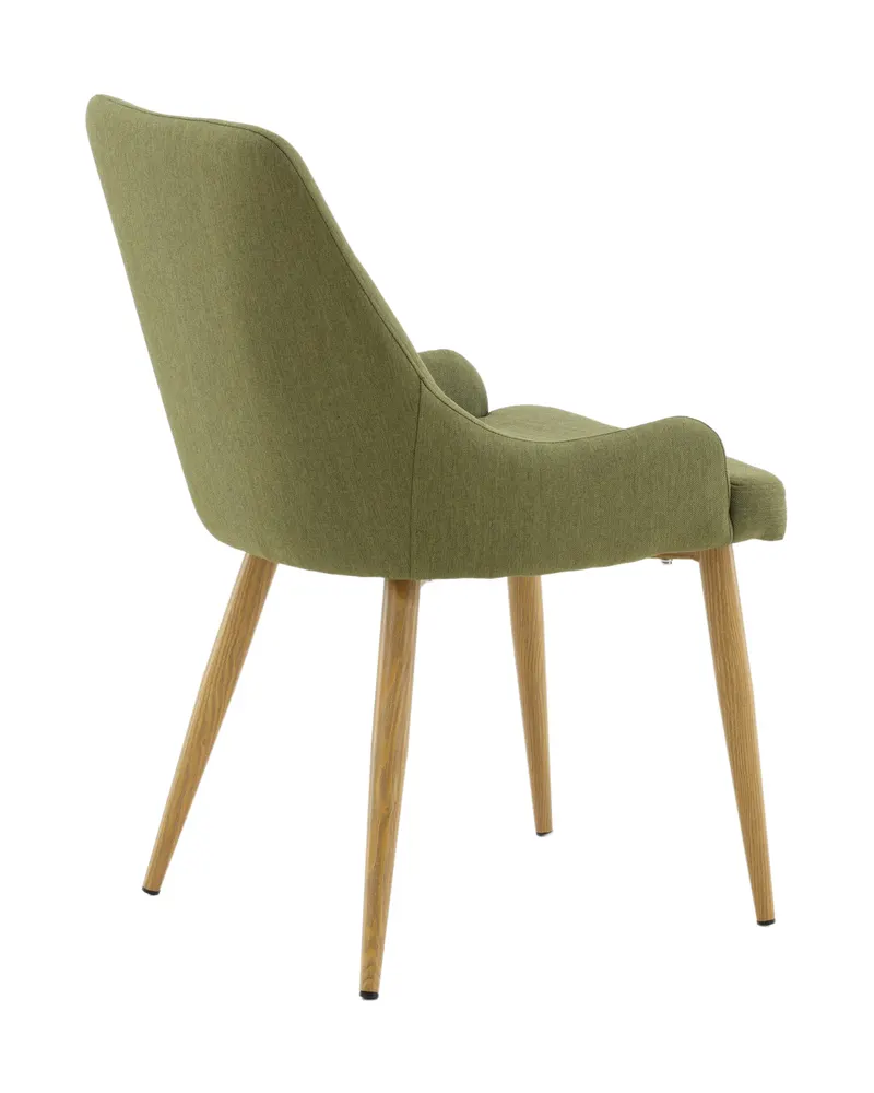 Plaza gepolsterte Esszimmerstühle im 2er-Set in Grün, Gestell Natur, Polyester in Leinenoptik, Ansicht 10