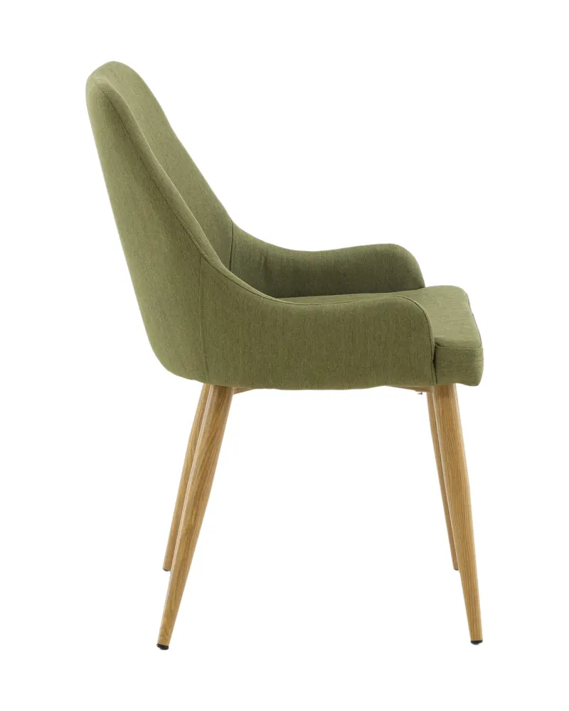 Plaza gepolsterte Esszimmerstühle im 2er-Set in Grün, Gestell Natur, Polyester in Leinenoptik, Ansicht 11