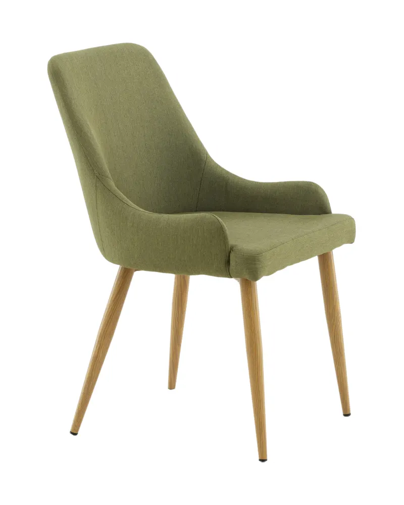 Plaza gepolsterte Esszimmerstühle im 2er-Set in Grün, Gestell Natur, Polyester in Leinenoptik, Ansicht 12