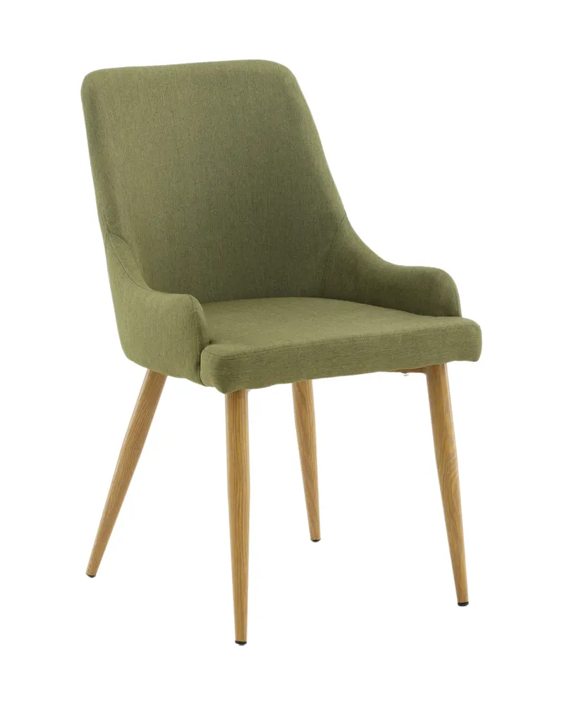 Plaza gepolsterte Esszimmerstühle im 2er-Set in Grün, Gestell Natur, Polyester in Leinenoptik, Ansicht 13