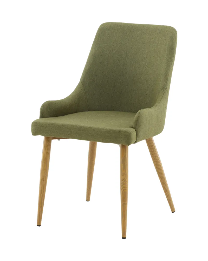 Plaza gepolsterte Esszimmerstühle im 2er-Set in Grün, Gestell Natur, Polyester in Leinenoptik, Ansicht 2