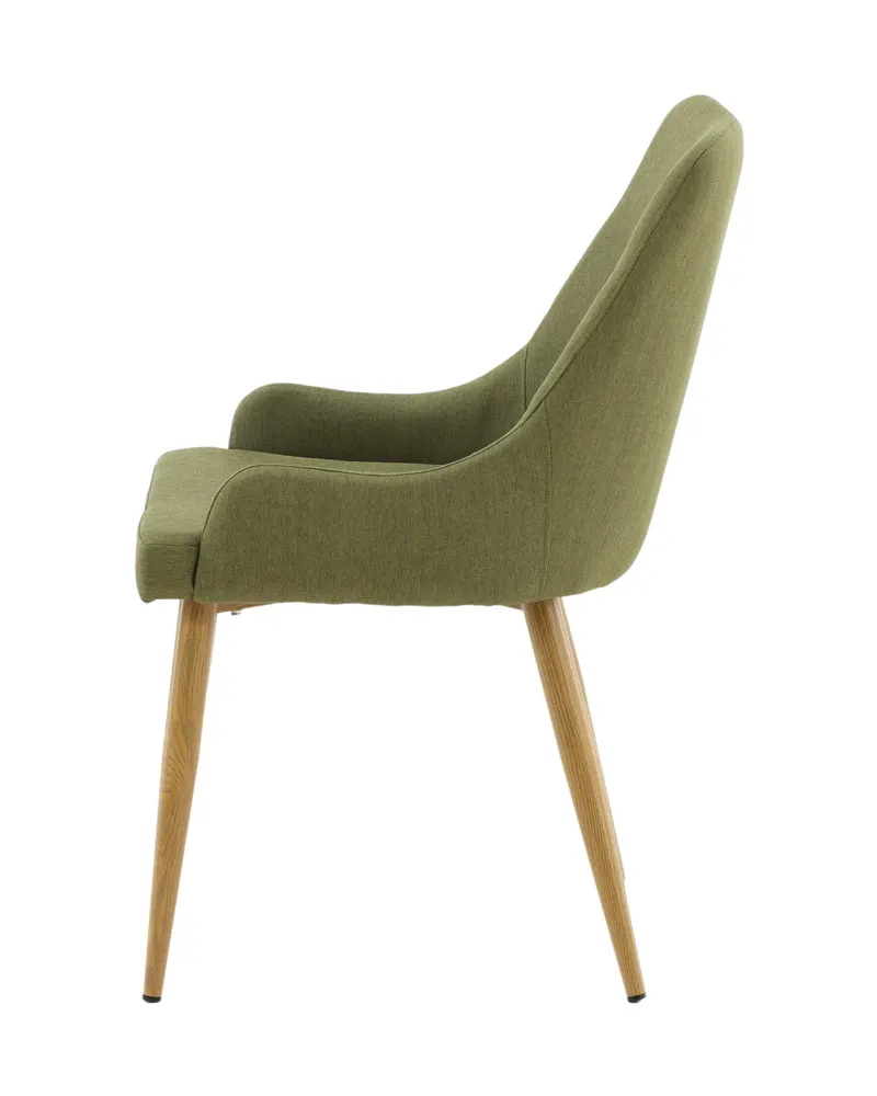 Plaza gepolsterte Esszimmerstühle im 2er-Set in Grün, Gestell Natur, Polyester in Leinenoptik, Ansicht 4