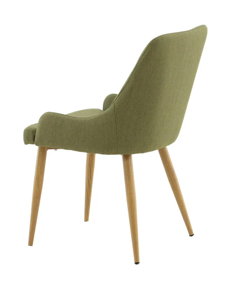 Plaza gepolsterte Esszimmerstühle im 2er-Set in Grün, Gestell Natur, Polyester in Leinenoptik, Ansicht 5