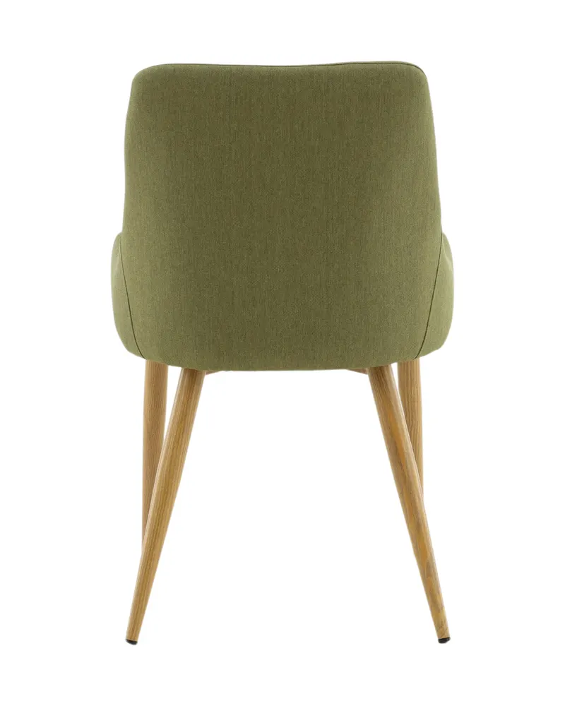 Plaza gepolsterte Esszimmerstühle im 2er-Set in Grün, Gestell Natur, Polyester in Leinenoptik, Ansicht 6