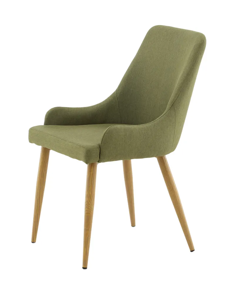 Plaza gepolsterte Esszimmerstühle im 2er-Set in Grün, Gestell Natur, Polyester in Leinenoptik, Ansicht 7