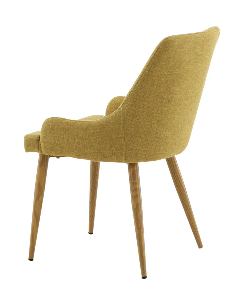 Plaza gepolsterte Esszimmerstühle im 2er-Set in Gelb, Gestell Natur, Polyester in Leinenoptik, Ansicht 8