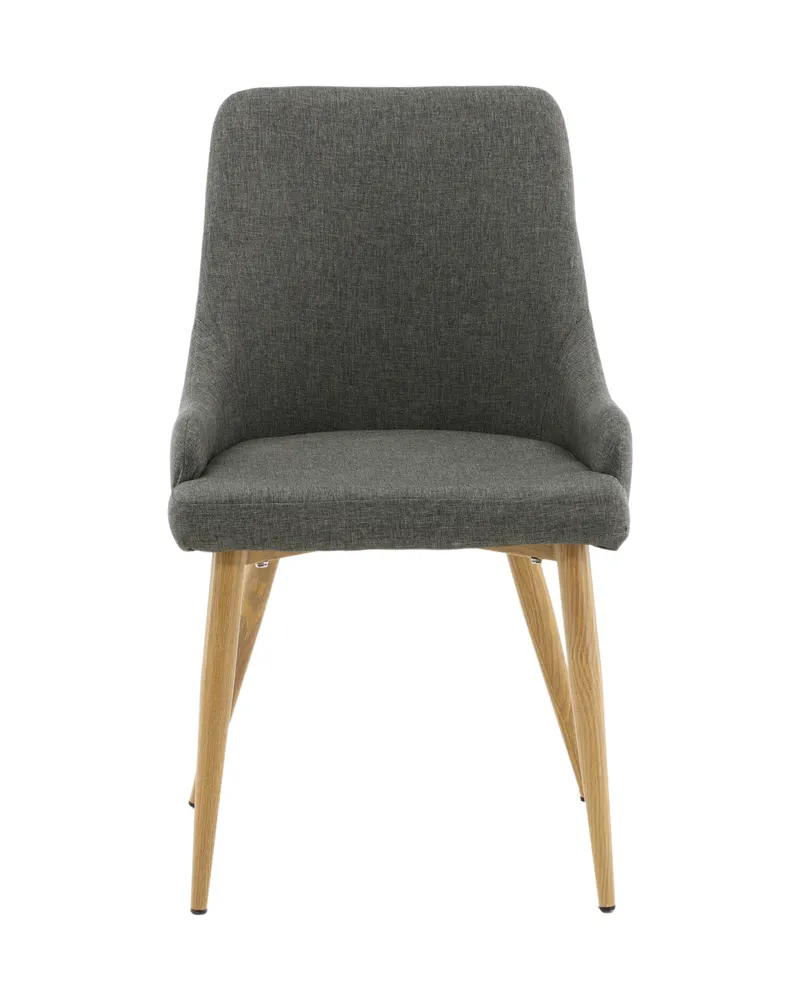 Plaza gepolsterte Esszimmerstühle im 2er-Set in Dunkelgrau, Gestell Natur, Polyester, Ansicht 1
