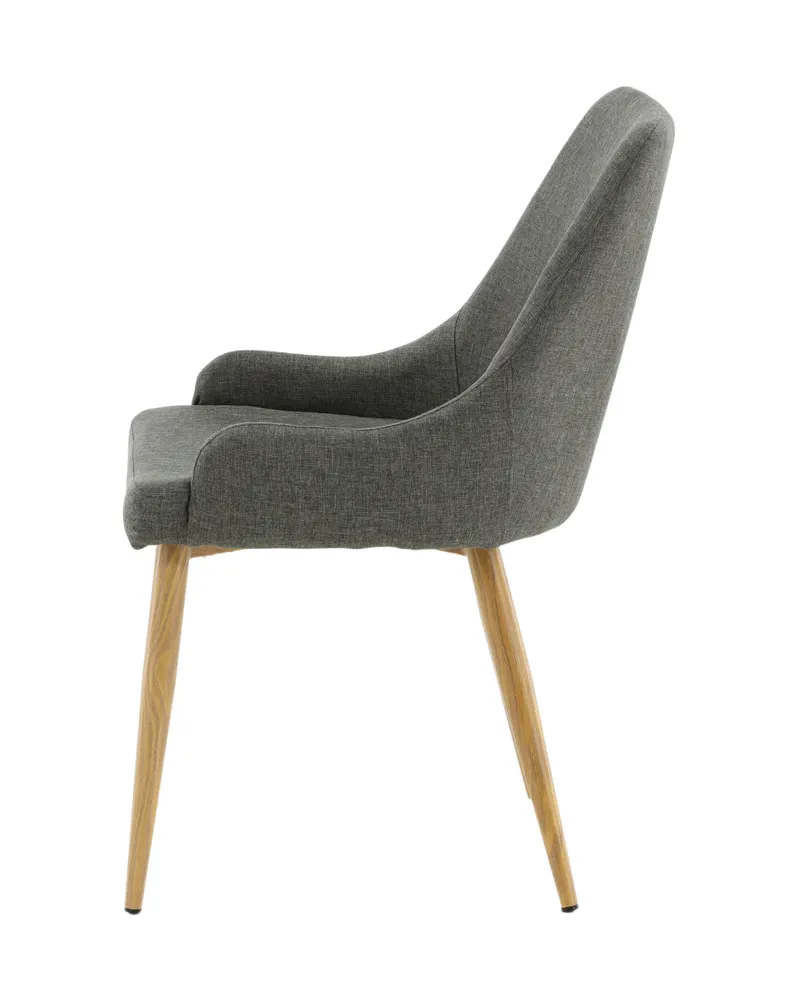 Plaza gepolsterte Esszimmerstühle im 2er-Set in Dunkelgrau, Gestell Natur, Polyester, Ansicht 10