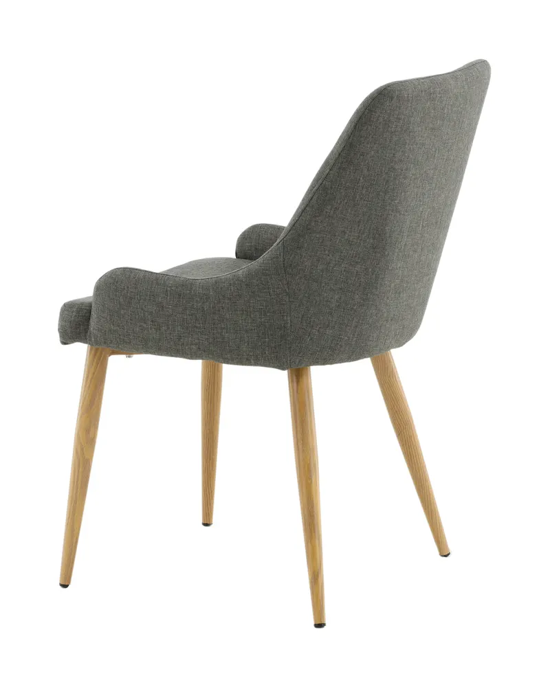 Plaza gepolsterte Esszimmerstühle im 2er-Set in Dunkelgrau, Gestell Natur, Polyester, Ansicht 11