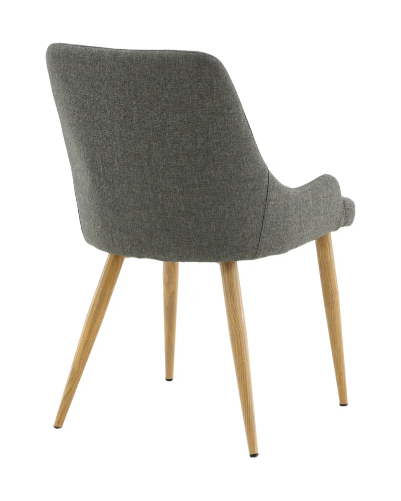 Plaza gepolsterte Esszimmerstühle im 2er-Set in Dunkelgrau, Gestell Natur, Polyester, Ansicht 12
