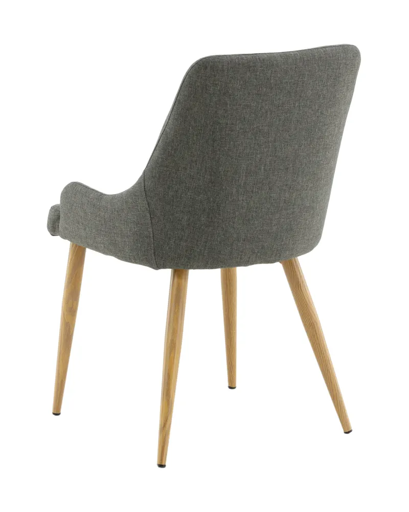 Plaza gepolsterte Esszimmerstühle im 2er-Set in Dunkelgrau, Gestell Natur, Polyester, Ansicht 6