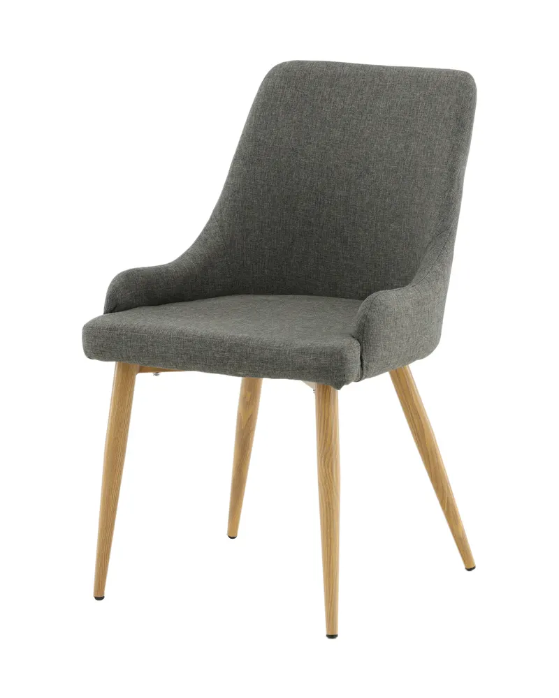 Plaza gepolsterte Esszimmerstühle im 2er-Set in Dunkelgrau, Gestell Natur, Polyester, Ansicht 8