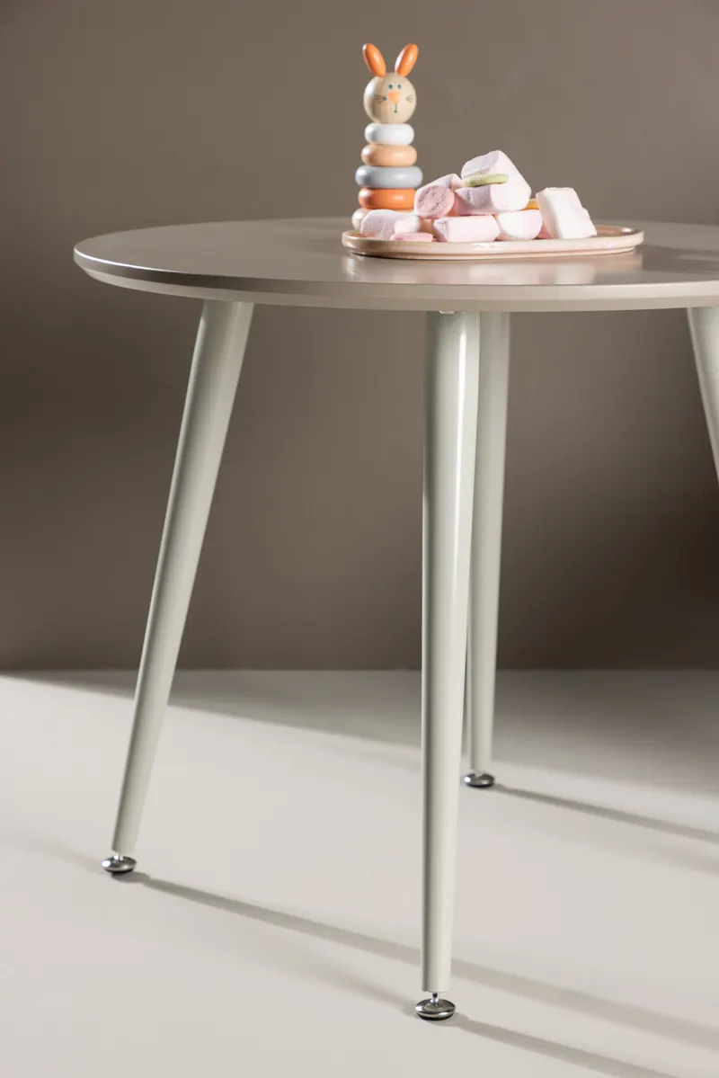 Plaza runder Kindertisch mit Stahlbeinen in Beige, im Wohnraum, Ansicht 2