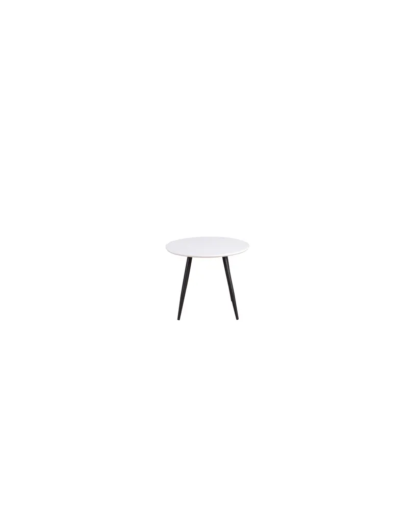 Plaza runder Kindertisch Ø 60 cm mit Stahlbeinen, Weiß, Gestell Schwarz
