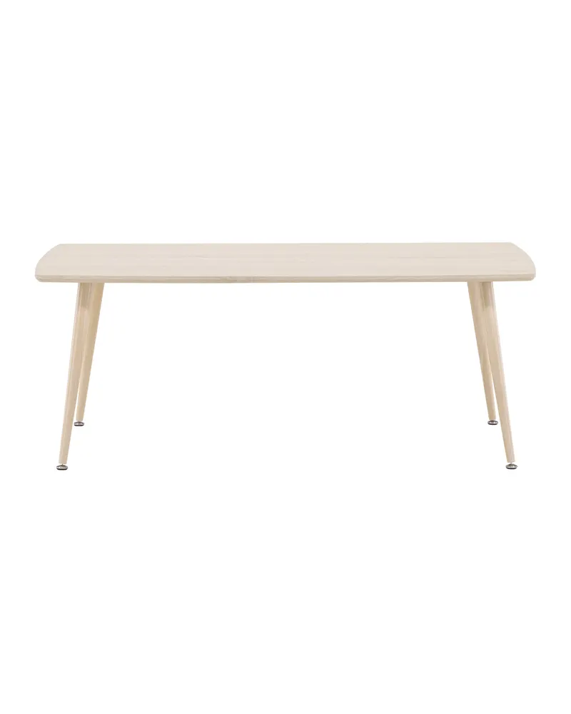 Plaza Couchtisch mit schräg gestellten Stahlbeinen in 120 × 70 cm, Whitewash, Ansicht 1