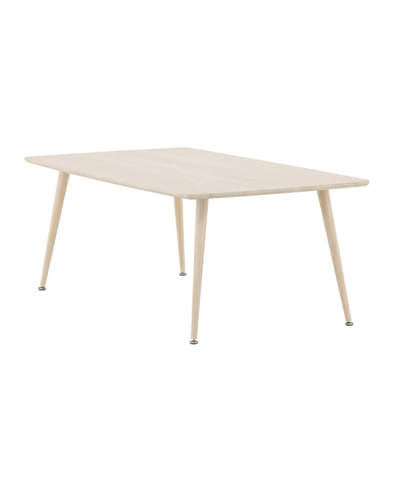 Plaza Couchtisch mit schräg gestellten Stahlbeinen in 120 × 70 cm, Whitewash, Ansicht 6