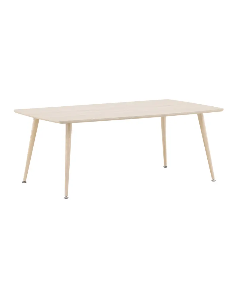 Plaza Couchtisch mit schräg gestellten Stahlbeinen in 120 × 70 cm, Whitewash, Ansicht 2