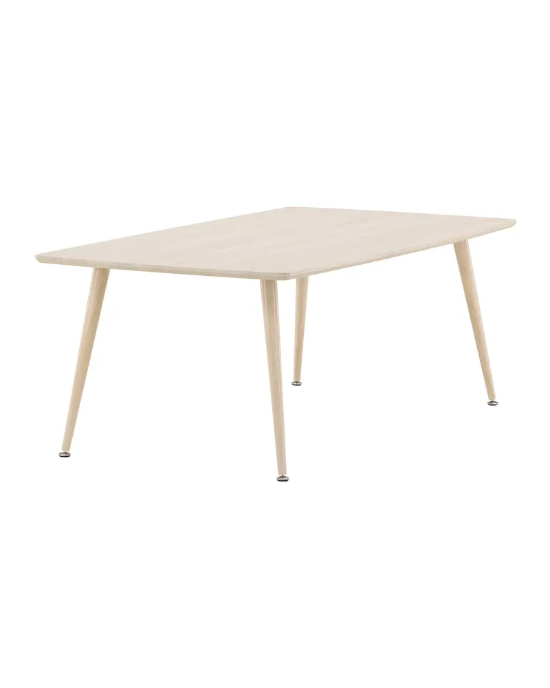 Plaza Couchtisch mit schräg gestellten Stahlbeinen in 120 × 70 cm, Whitewash, Ansicht 3