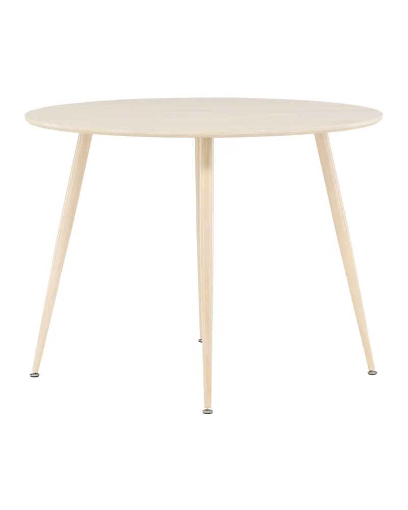 Plaza runder Esstisch mit Stahlbeinen in Ø 100 cm, Whitewash, Ansicht 6