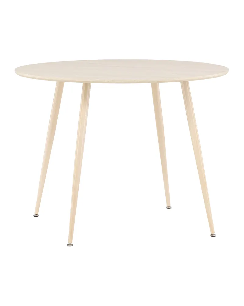Plaza runder Esstisch mit Stahlbeinen in Ø 100 cm, Whitewash, Ansicht 7