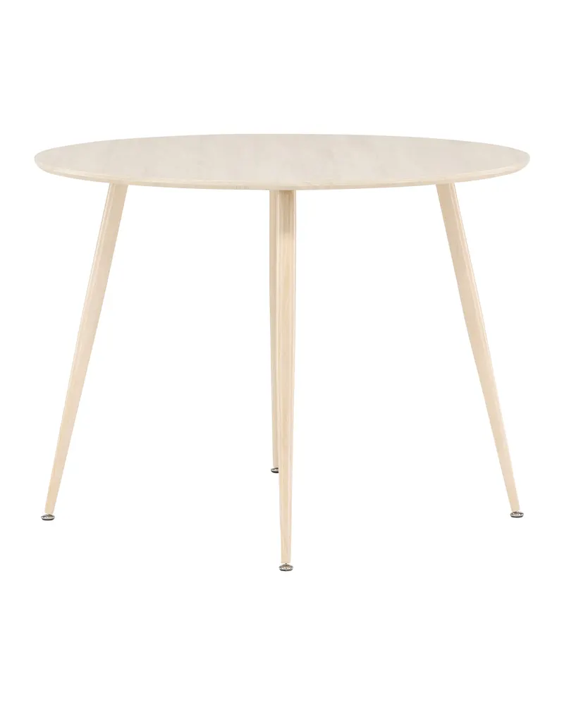 Plaza runder Esstisch mit Stahlbeinen in Ø 100 cm, Whitewash, Ansicht 9