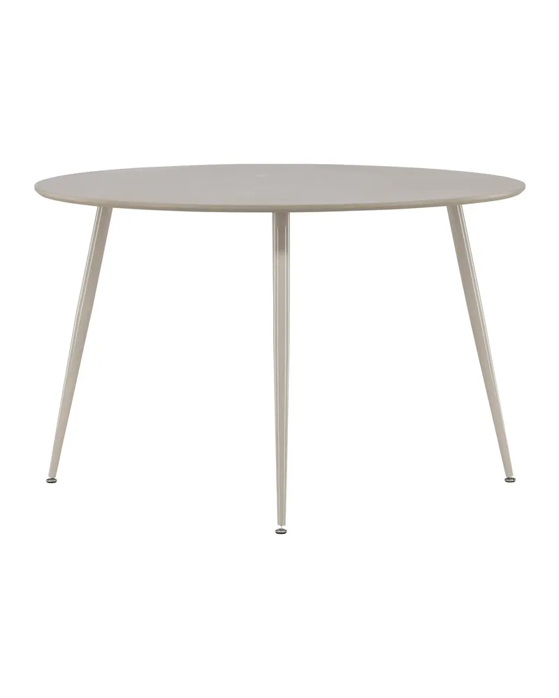 Plaza runder Esstisch mit Stahlbeinen in Ø 120 cm, Beige, Ansicht 6