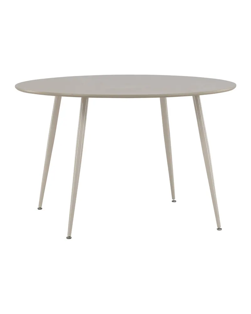 Plaza runder Esstisch mit Stahlbeinen in Ø 120 cm, Beige, Ansicht 2