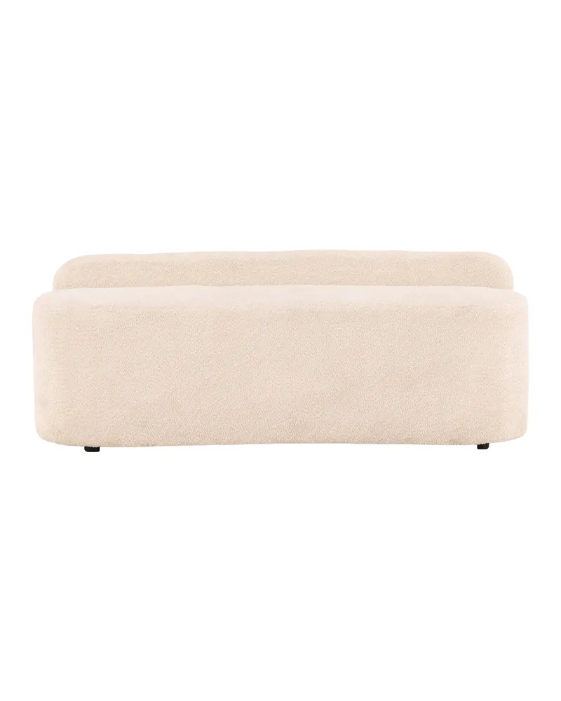 Pocatello 2-Sitzer-Sofa aus Bouclé in Weiß mit niedriger Lehne, Weiß, Schwarz