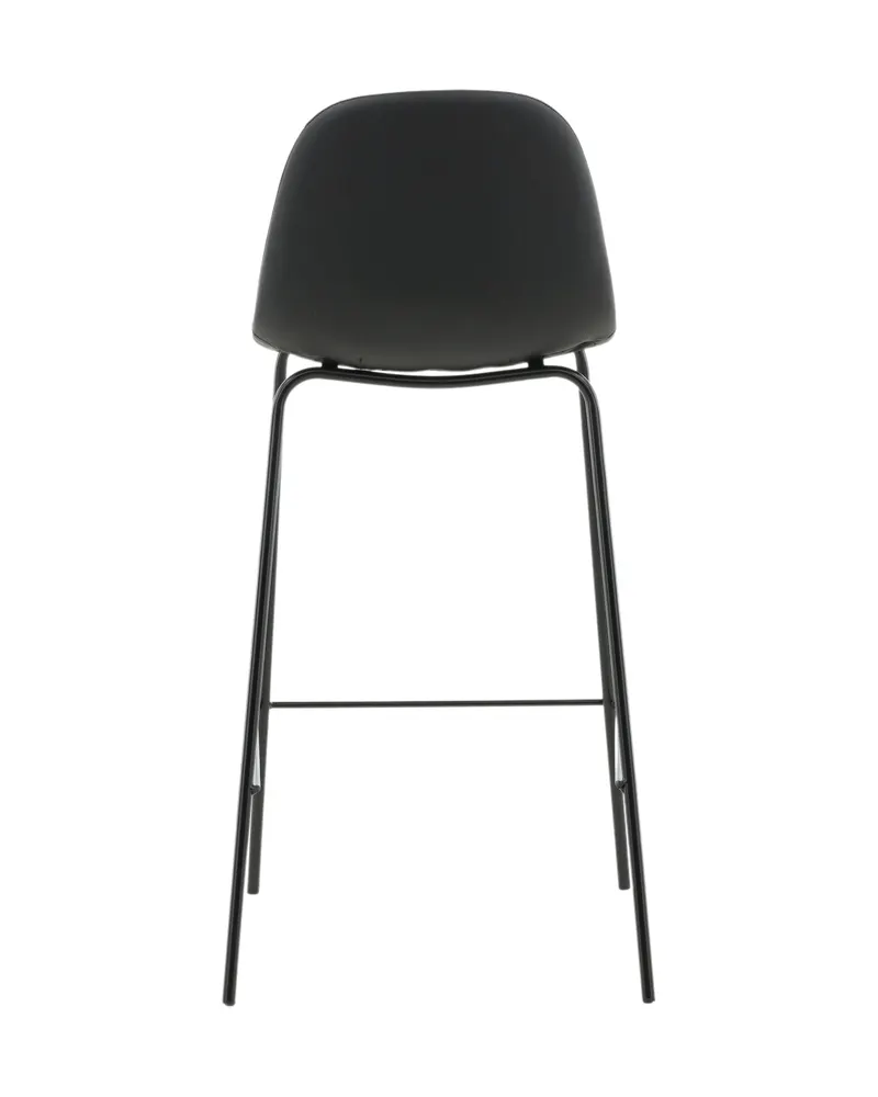 Polar Barhocker im 2er-Set mit gerundeter Lehne in Schwarz, PU-Kunstleder, Ansicht 8
