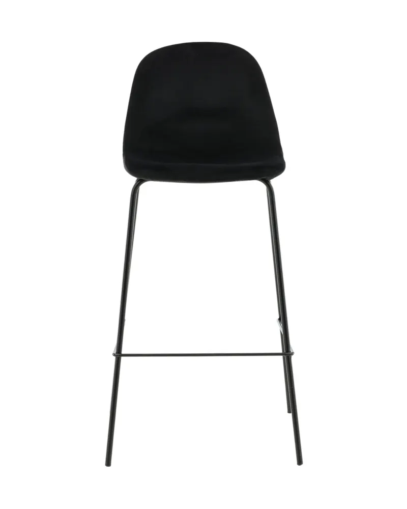 Polar Barhocker im 2er-Set mit gerundeter Lehne in Schwarz, Polyester, Ansicht 1