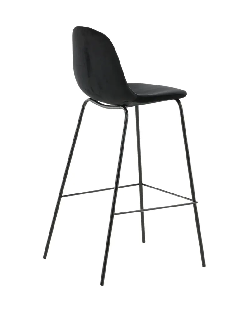 Polar Barhocker im 2er-Set mit gerundeter Lehne in Schwarz, Polyester, Ansicht 10