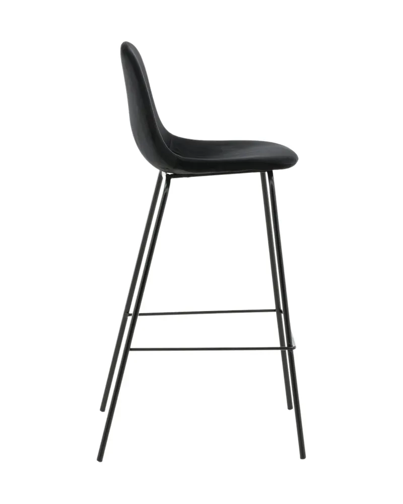 Polar Barhocker im 2er-Set mit gerundeter Lehne in Schwarz, Polyester, Ansicht 11