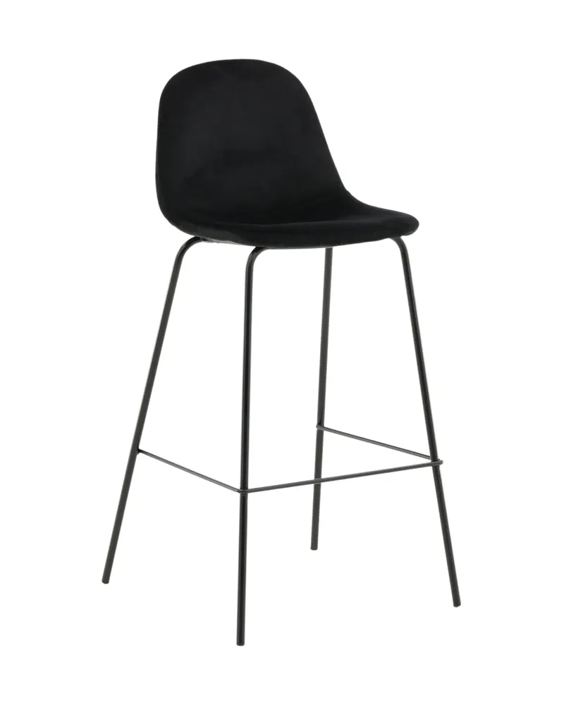 Polar Barhocker im 2er-Set mit gerundeter Lehne in Schwarz, Polyester, Ansicht 13