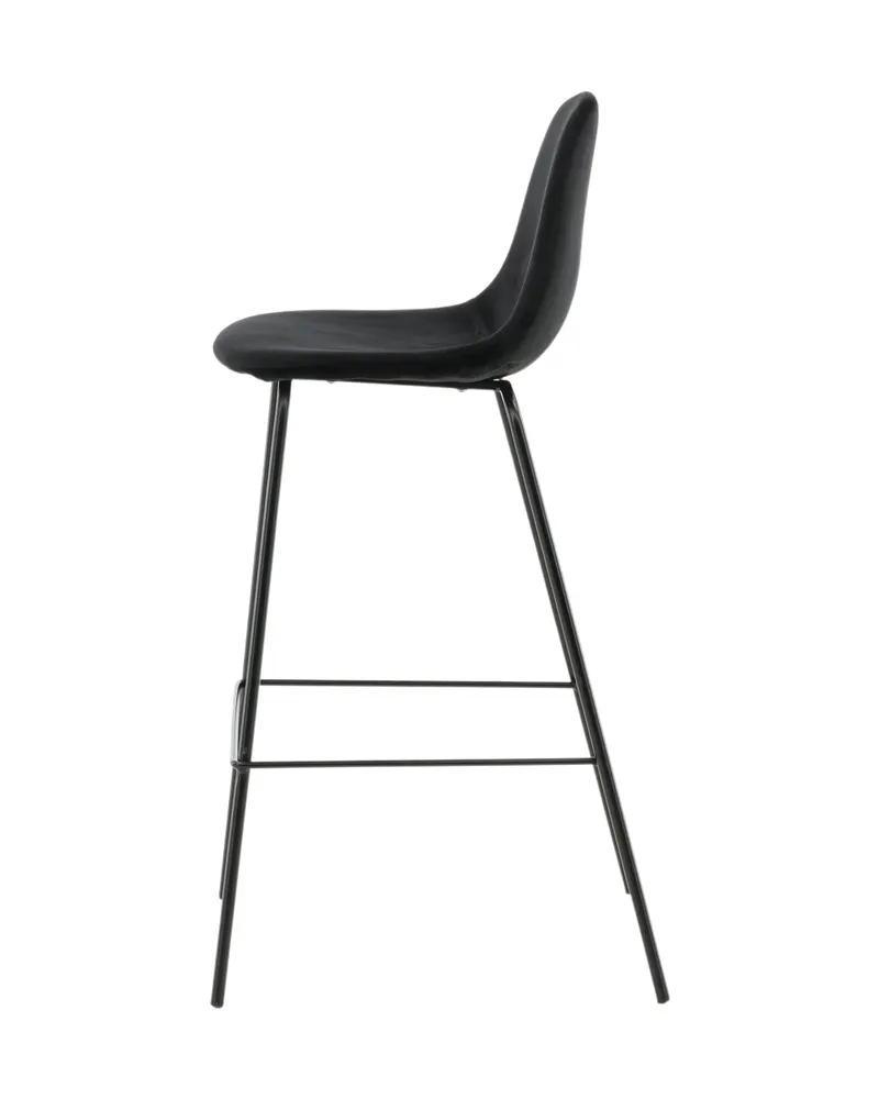 Polar Barhocker im 2er-Set mit gerundeter Lehne in Schwarz, Polyester, Ansicht 5
