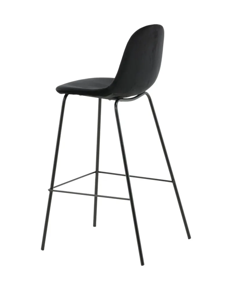 Polar Barhocker im 2er-Set mit gerundeter Lehne in Schwarz, Polyester, Ansicht 6