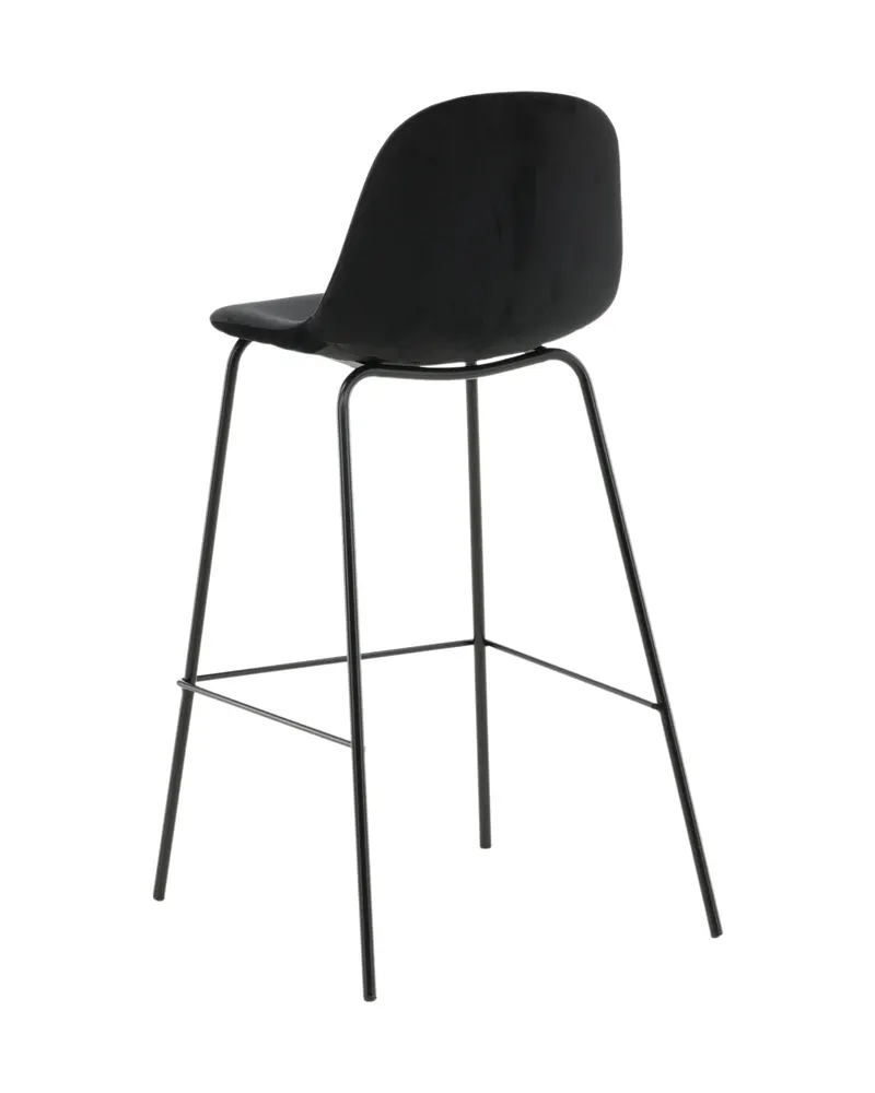 Polar Barhocker im 2er-Set mit gerundeter Lehne in Schwarz, Polyester, Ansicht 7