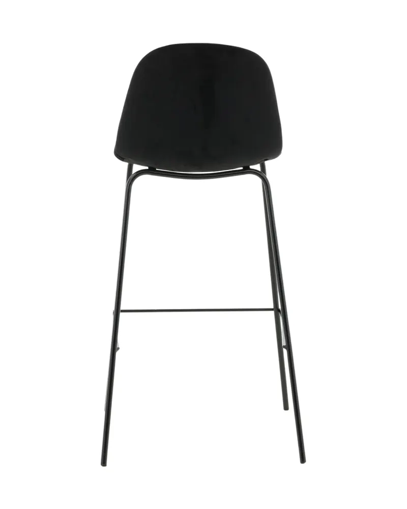 Polar Barhocker im 2er-Set mit gerundeter Lehne in Schwarz, Polyester, Ansicht 8