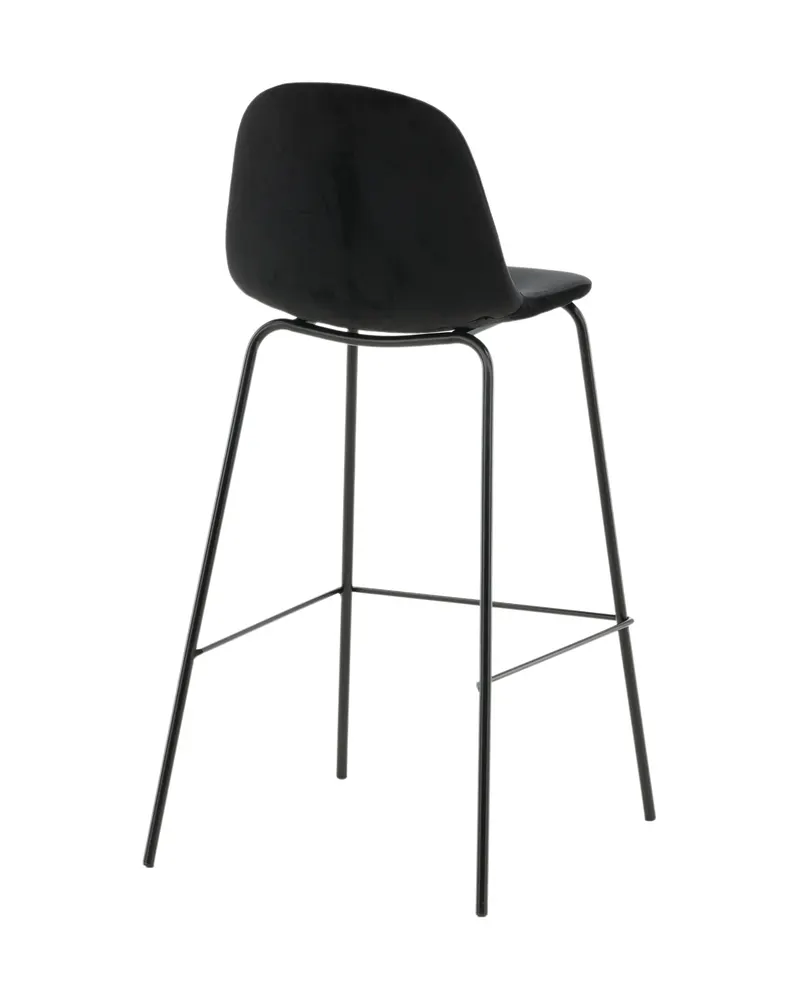 Polar Barhocker im 2er-Set mit gerundeter Lehne in Schwarz, Polyester, Ansicht 9