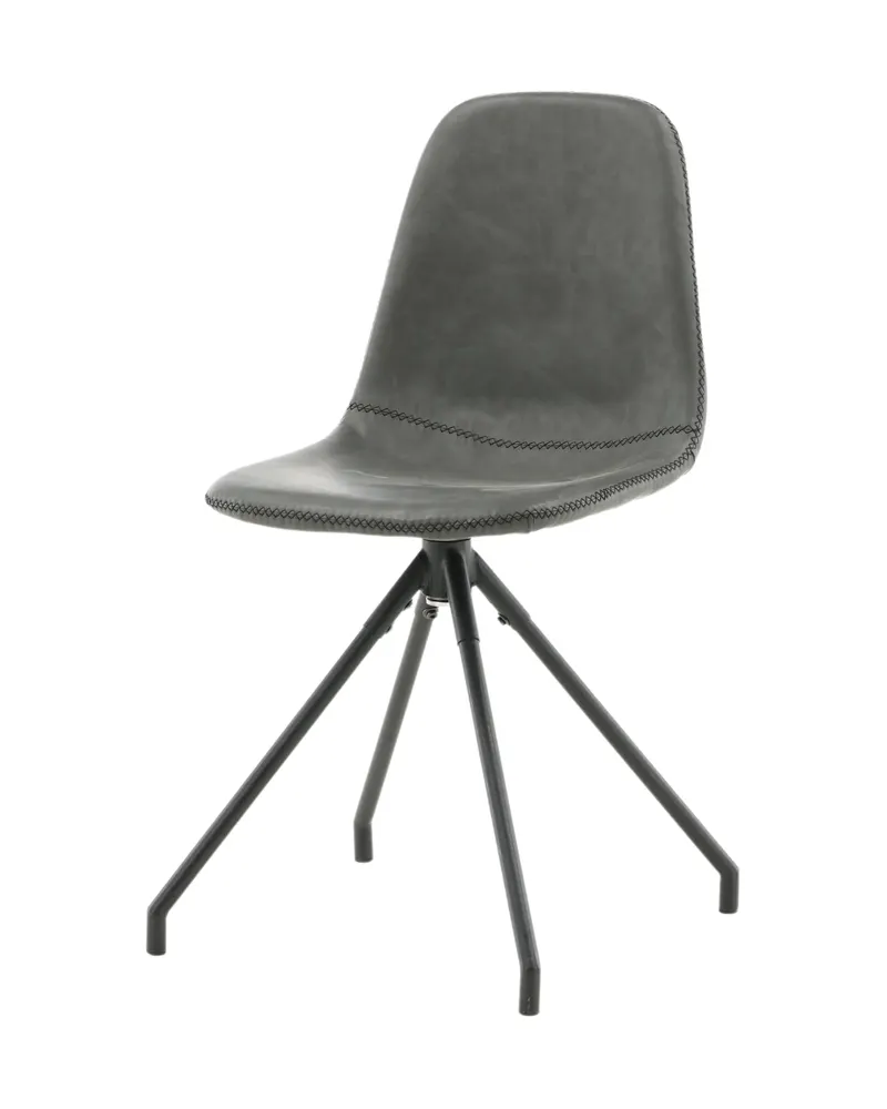 Polar drehbare Esszimmerstühle im 2er-Set aus Kunstleder in Schwarz, Ansicht 2