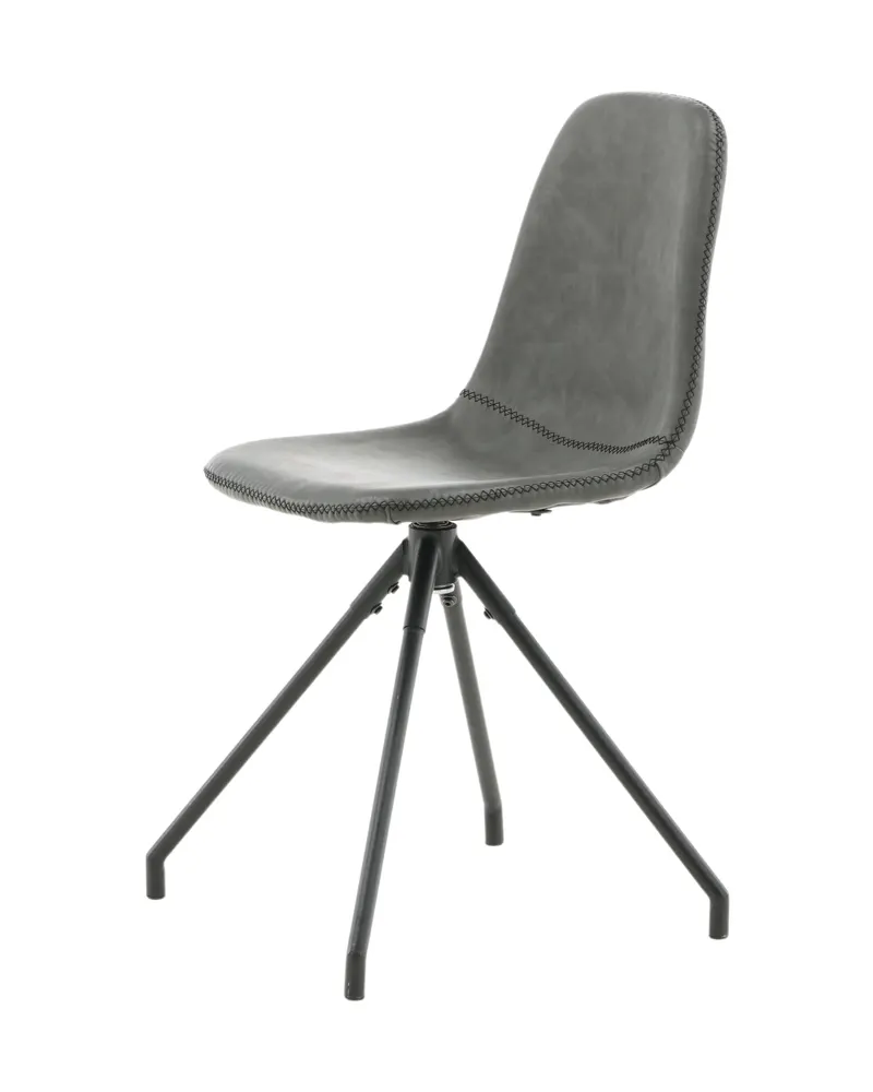 Polar drehbare Esszimmerstühle im 2er-Set aus Kunstleder in Schwarz, Ansicht 4