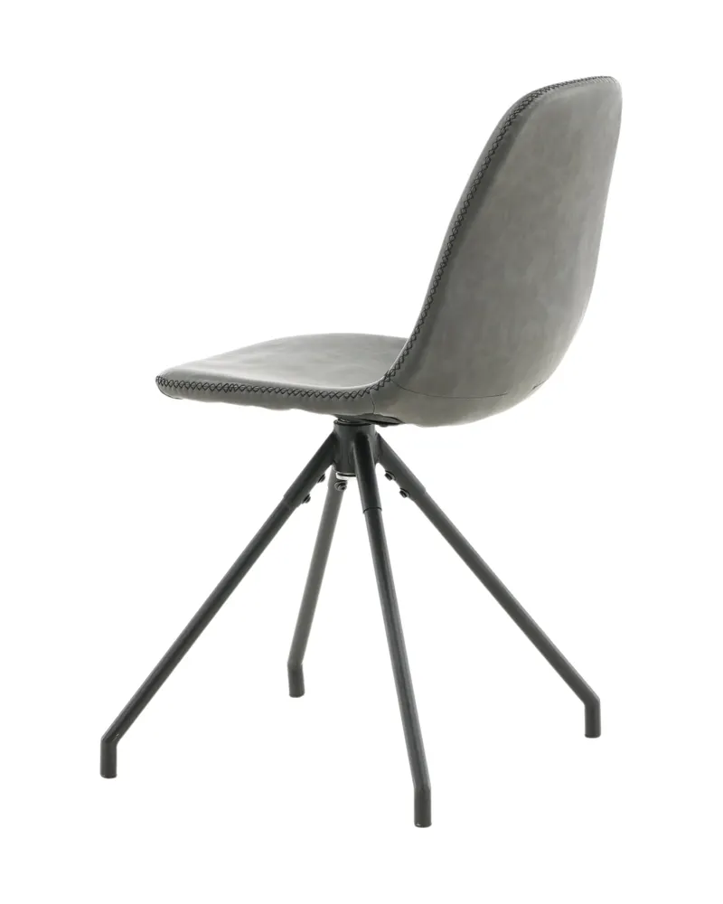 Polar drehbare Esszimmerstühle im 2er-Set aus Kunstleder in Schwarz, Ansicht 6