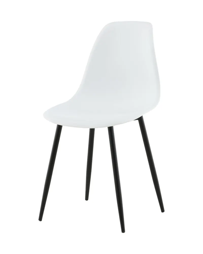 Polar Esszimmerstühle im 2er-Set mit Kunststoffschale in Weiß, Gestell Schwarz, Ansicht 2