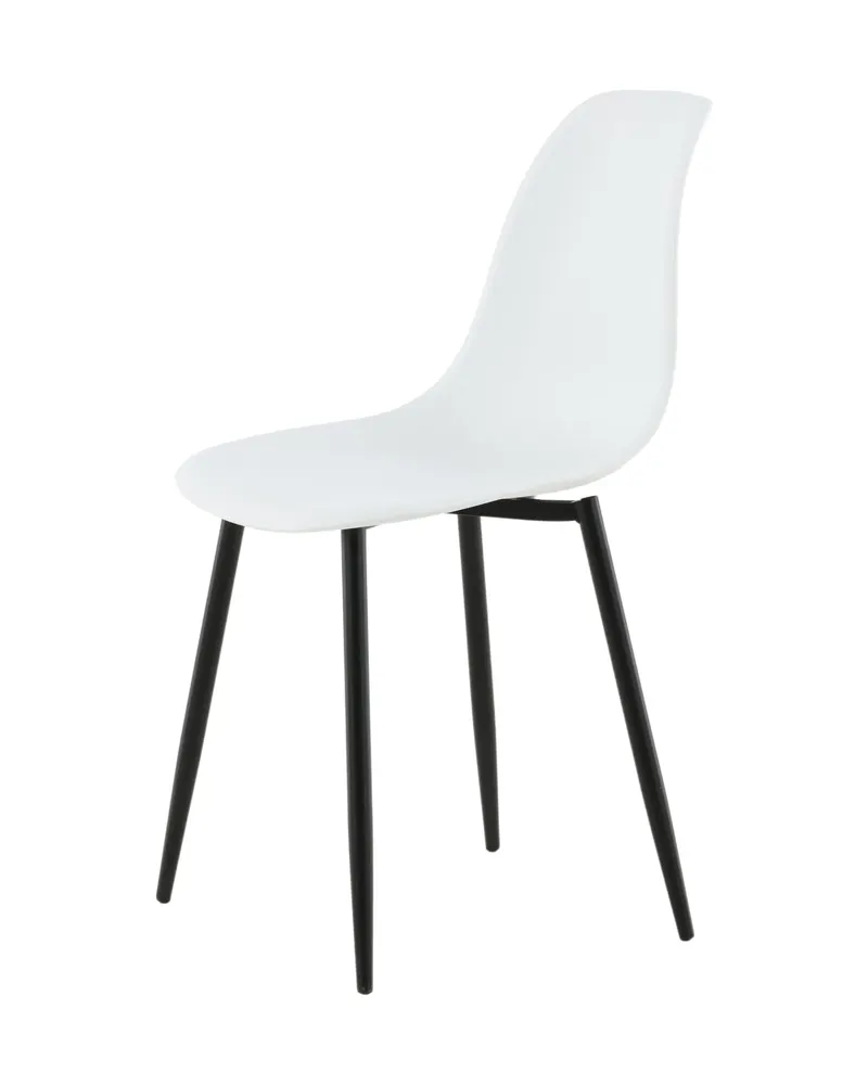 Polar Esszimmerstühle im 2er-Set mit Kunststoffschale in Weiß, Gestell Schwarz, Ansicht 4