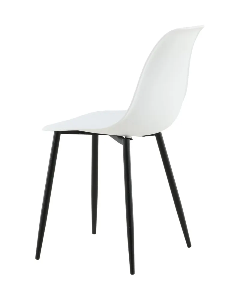 Polar Esszimmerstühle im 2er-Set mit Kunststoffschale in Weiß, Gestell Schwarz, Ansicht 6