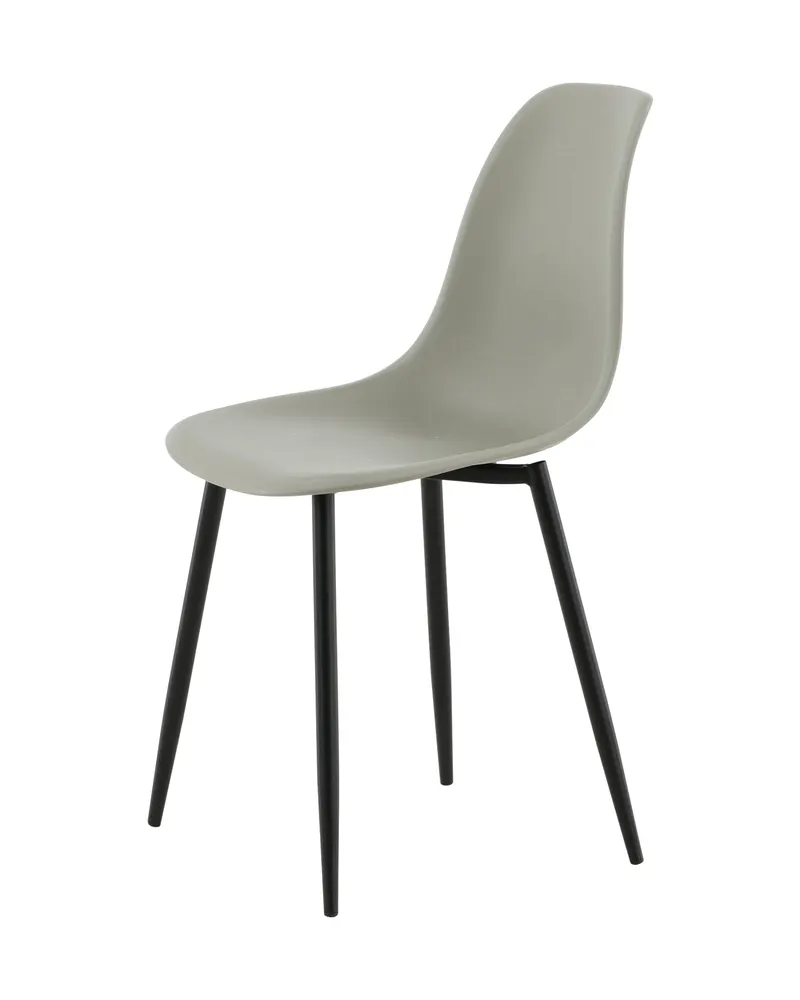 Polar Esszimmerstühle im 2er-Set mit Kunststoffschale in Grau, Gestell Schwarz, Ansicht 4