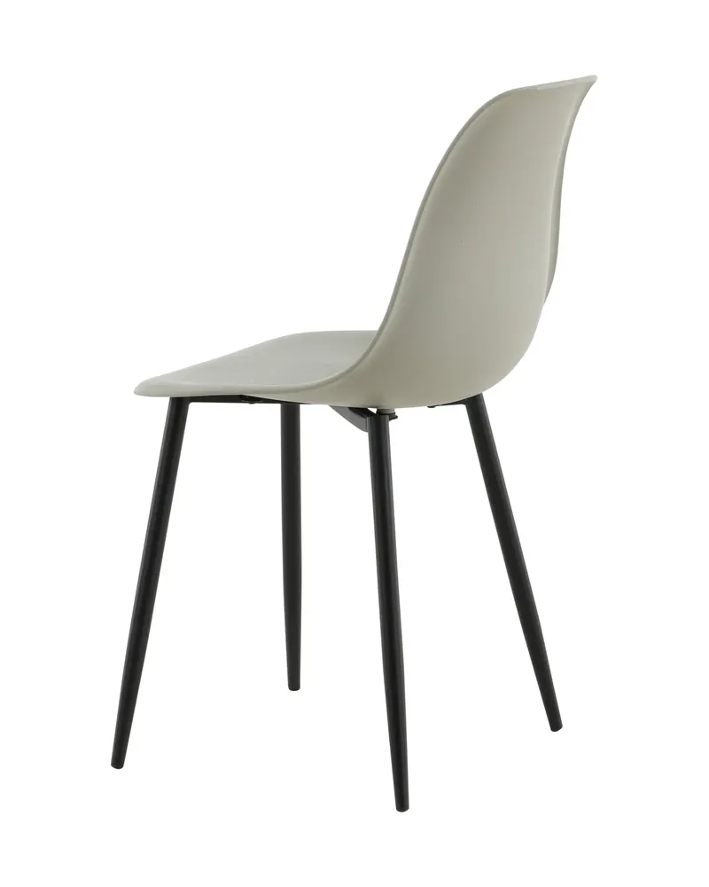 Polar Esszimmerstühle im 2er-Set mit Kunststoffschale in Grau, Gestell Schwarz, Ansicht 6