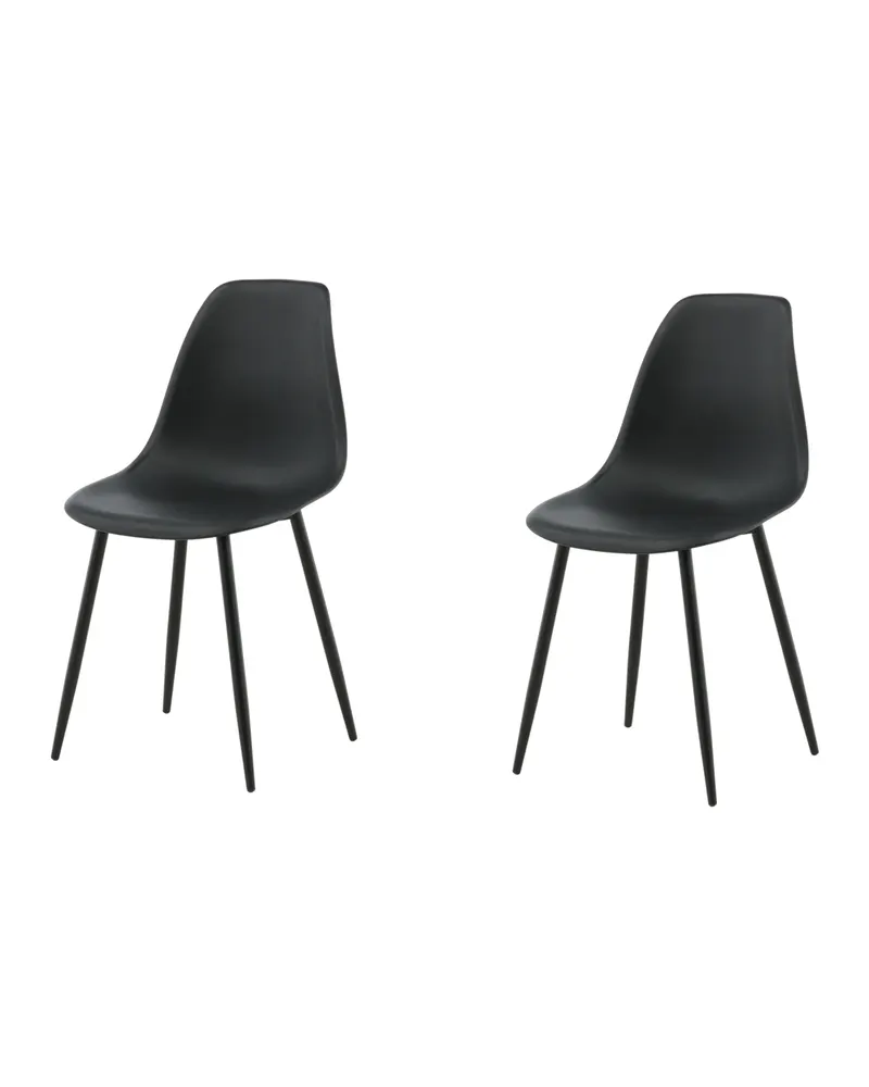 Polar Esszimmerstühle im 2er-Set mit Kunststoffschale in Schwarz, Ansicht 8