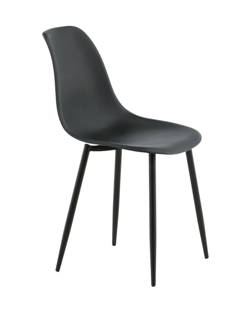 Polar Esszimmerstühle im 2er-Set mit Kunststoffschale in Schwarz, Ansicht 3