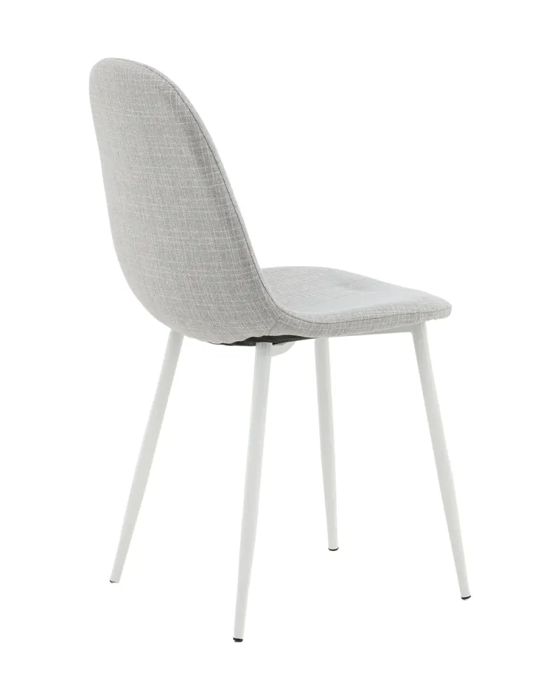 Polar Esszimmerstühle im 2er-Set in Grau, Gestell Weiß, Polyester, Ansicht 10