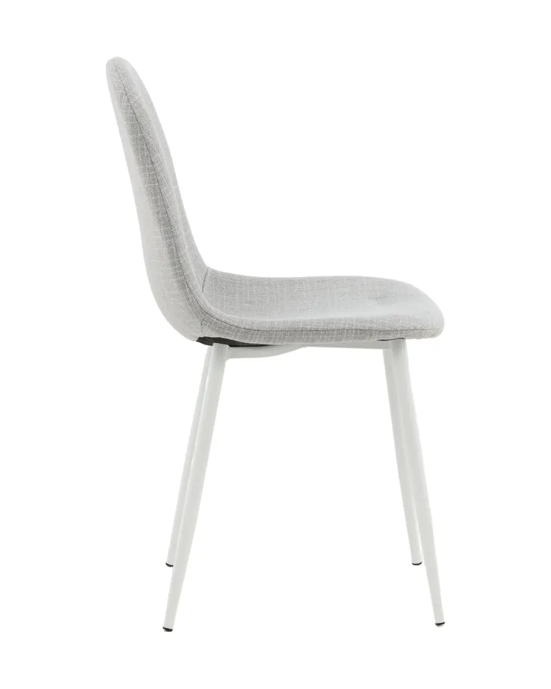 Polar Esszimmerstühle im 2er-Set in Grau, Gestell Weiß, Polyester, Ansicht 11